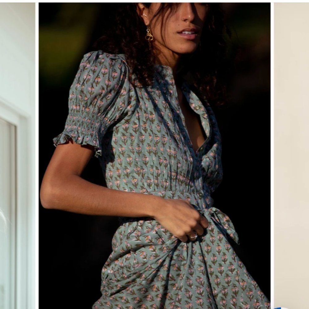 Daughters of India Prairie Dress - Sage M